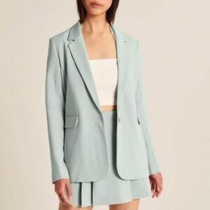 Abercrombie-fitch Women's Green and Blue blazer medium